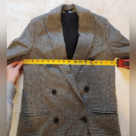 Stylish Houndstooth ALL SAINTS Wool Blend Blazer Size 0 - Picture 2 of 11